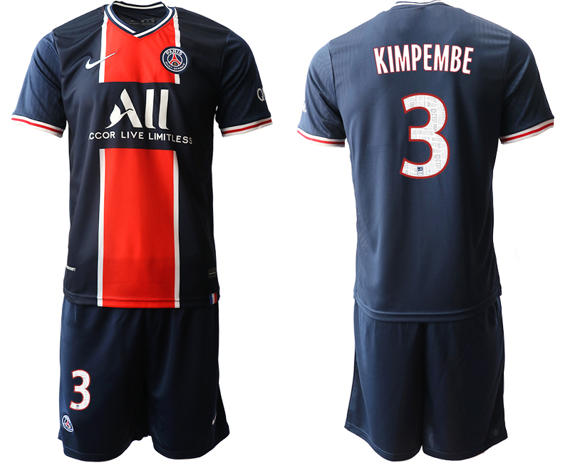 Men 2020-2021 club Paris St German home #3 blue Soccer Jerseys1->paris st german jersey->Soccer Club Jersey